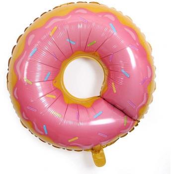 24 Cactus Donut Birthday Balloon – Aluminum Film with Pineapple, Watermelon, Burrito Prints