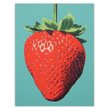Duotone Red Strawberry Kitchen & Living Wall Piece