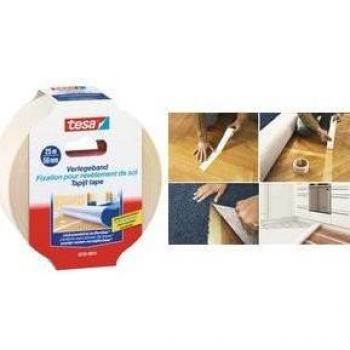 Tesa Doppelseitiges Verlegeband Extra Stark Haftend, Rückstandsfrei Entfernbar, 50 mm x 10 m