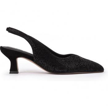 Tacones de Ante Negros con Brillos BIARRITZ