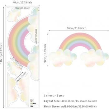 Decoración de pared arcoíris para habitaciones de bebés