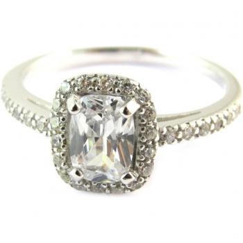 Weißer Sissi Ring mit Rhodium