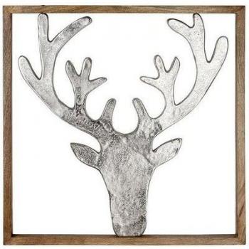 GILDE Mangoholz Wanddeko „Hirsch“ 60cm