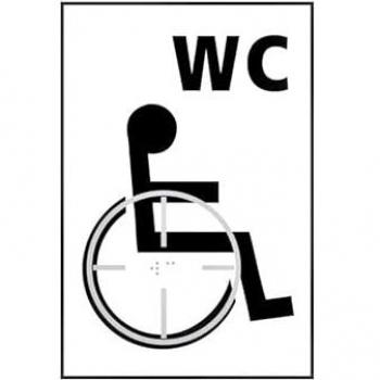 Taktyl 150 × 225 mm Disabled WC Graphic Sticker – White