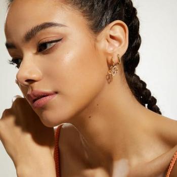 Shimmering Floral Accent Earrings
