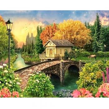 5D Small Bridge House Sparkle Art