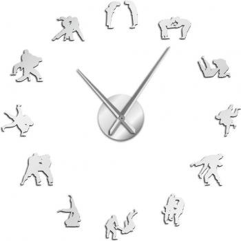 Horloge décorative sans cadre, silhouette de lutteur