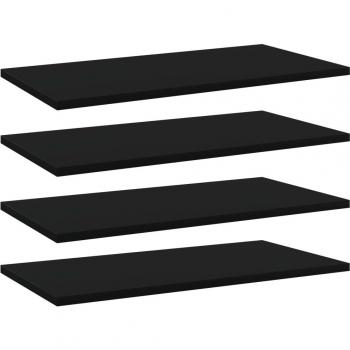 Ripiani per Libreria 4pz Neri 60x30x1,5cm in Legno Multistrato Vidaxl 897199