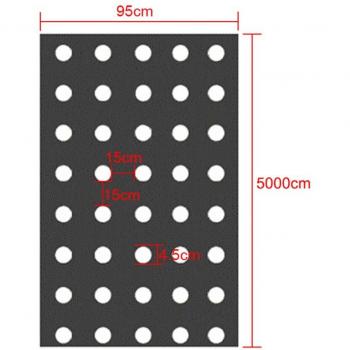 Black Mulch Film 95cm x 50m Perforated 5 Holes 0.03mm for Vegetable Seedlings