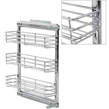 Vidaxl 3-Tier Pull-out Kitchen Wire Basket Silver 47x15.5x55.5 cm