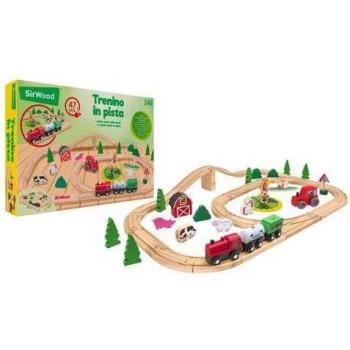 Pista per Trenino Globo Sir Wood 47 Pezzi Legno Multicolor 42401