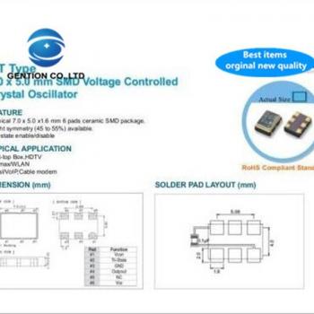5pcs 30.72MHz Voltage Controlled Patch Crystal 5x7 6-Pin