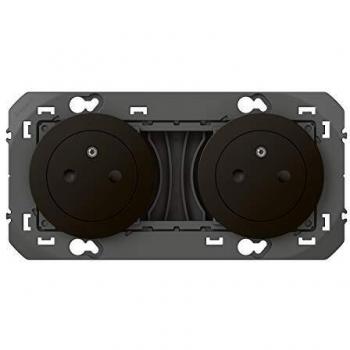 Legrand T Dooxie – prise téléphonique avec plaque alu couronne chromée