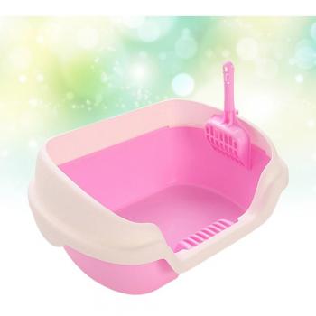Arenero práctico para gatos color rosa