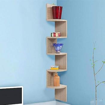 Bakaji Scaffale Angolare 5 Livelli in Tono Beige