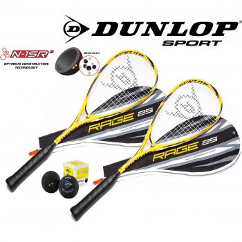 DUNLOP Squash‑Set 2× RAGE25 inklusive 200 g Ball