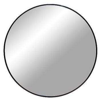 Miroir Mural Rond 60x3x60 cm – Aluminium Noir (Ebuy24)