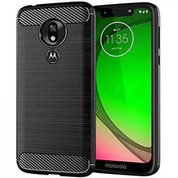 Custodia Motorola Moto G7 Play in Silicone Carbonio Nero
