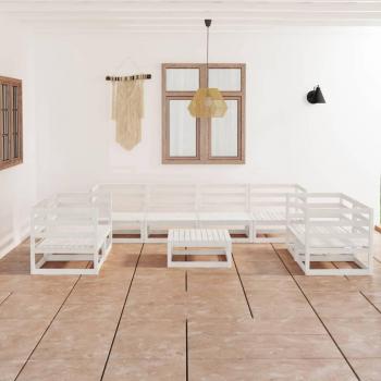 VidaXL 9 Piece Outdoor Lounge Set White Solid Pinewood