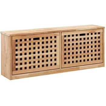 Panca Scarpiera in Legno Massiccio di Noce 94x20x38 cm