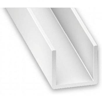 Perfil U PVC Blanco 6.2mm x 8.7mm x 1.2m