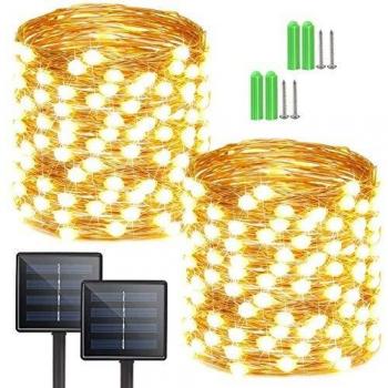 Waterproof Solar String Lights 2-Pack 72ft