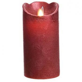 Bougie Électrique Rouge Métallisée Ø7,5x15cm