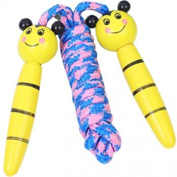 Children's Jump Rope, 7ft Adjustable Cotton Skipping Rope with Wooden Handle