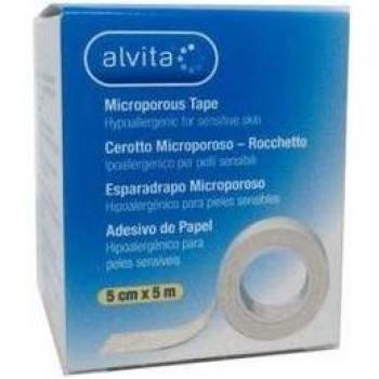 Ruban adhésif Alvita 5 x 5 cm, hypoallergénique et microporeux