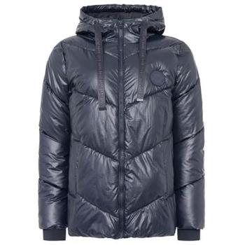 Zwillingsherz Kapuzensteppjacke Damen XL – Glänzend, Herzchen‑Prägung, 100 % Polyester