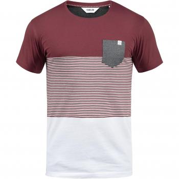 !Solid Malte Herren T-Shirt Kurzarm Shirt Mit Streifen Und Rundhals, Größe:XXL, Farbe:Rot