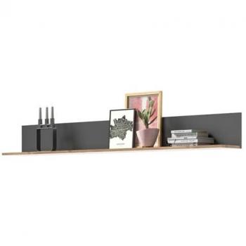 Wandboard Tomaso modernes Wandregal in Nox Eiche und Basalt grau