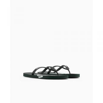 Armani Men’s Signature Slides – Ivy & White, Black Trim UK 9.5