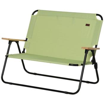 Aosom Outsunny Regiestuhl 2‑Sitzer – Tragbarer Klappstuhl mit Getränkebehälter (Hellgr