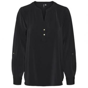 Blusa Vero Moda Nero Fluida Scollo a V Maniche Lunghe Regular Fit Donna L