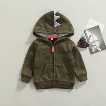 Toddler Boys' Dinosaur Printed Hooded Jacket