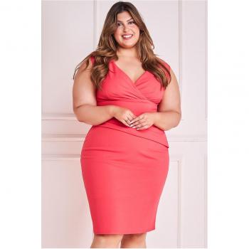 Goddiva Womens Bardot Pleated Midi Dress