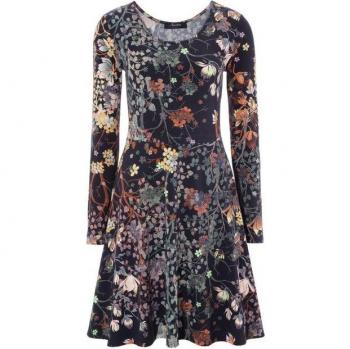 Aniston Jerseykleid in einfarbig Schwarz oder mit Blumen