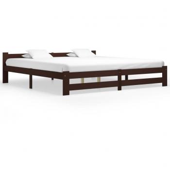 VidaXL Bett aus massivem Kiefernholz 200x200 cm Dunkelbraun