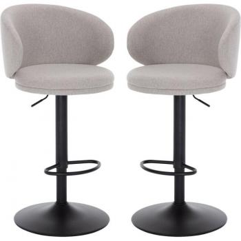 Wahson Contemporary Swivel Stool Set – Linen Padded, Gray
