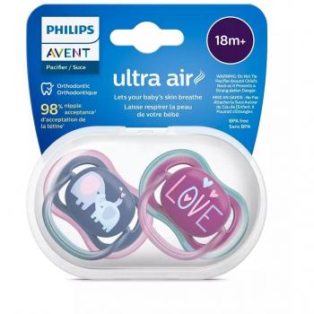 Avent Ultra Air Schnuller, Elefanten-Design, 18 Monate und älter – 2 Stück