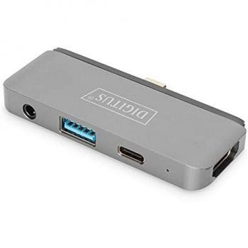 DIGITUS USB-C Tablet Dock, 4K/30Hz HDMI/USB-A/PD/Audio 3.5mm