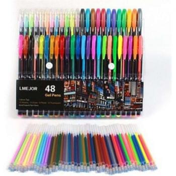 Plumas de Gel Fluorescente Recargables 48 Lotes