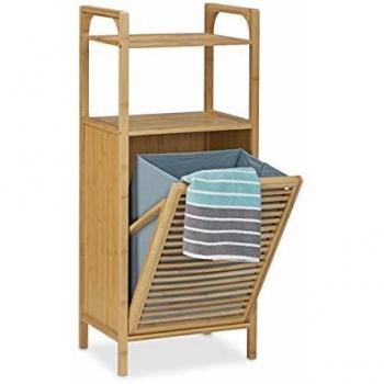 Bamboo Laundry Basket Shelf, 95 x 40 x 30 cm