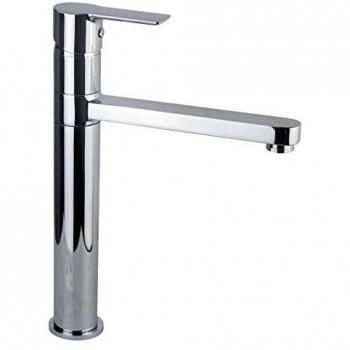 Rubinetto alto monocomando cromato per lavabo a bacinella