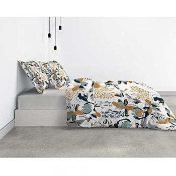 Les Ateliers du Linge Parure de lit Bio Izoria avec Housse de Couette et taie(s) d'oreiller imprimé 150 x 210