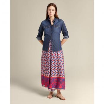 Pantalón de Cuello Medio con Motivo Geométrico Elena Miró
