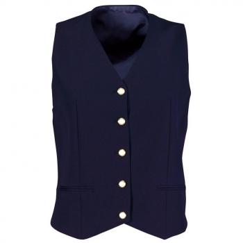 Alexandra Navy Gilt‑Trim Waistcoat for Women