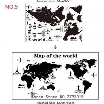 Adhesivos de Pared con Aviones y Mapa del Mundo