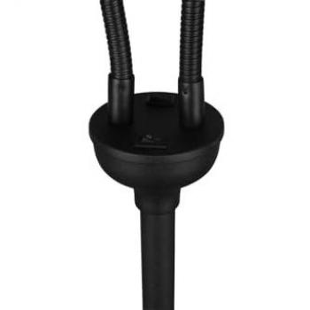 Lampadaire Noir et Or Tommy Flexible avec 2 Abat-jours H.130Cm